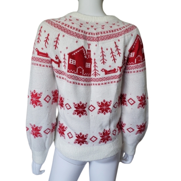Vintage Cupcakes Cozy Red and White Winter, Holiday Sweater Women's Size S. - Picture 6 of 14